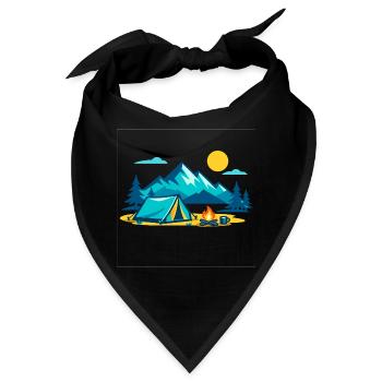 Bergzeltcamping unter sonniger Berglandschaft - Bandana - Schwarz - Vorne