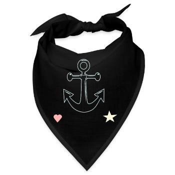 Ankerlinien Motiv Herz Stern - Bandana - Schwarz - Vorne