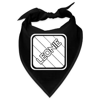 Leonie Schriftzug auf diagonalen Streifen - Bandana - Schwarz - Vorne