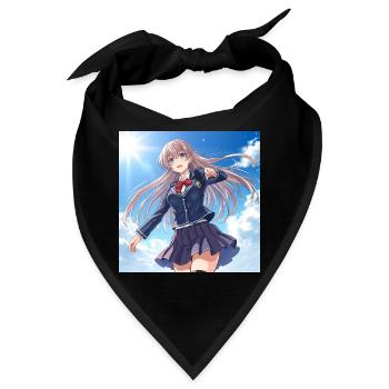 Schulmädchen im blauen Himmel - Bandana - Schwarz - Vorne