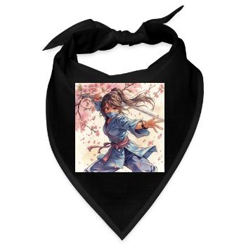 Blütenklinge Ninja im Kimono - Bandana - Schwarz - Vorne
