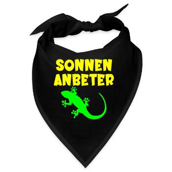 Sonnenanbeter Eidechse - Sommer Sonne - Bandana - Schwarz - Vorne