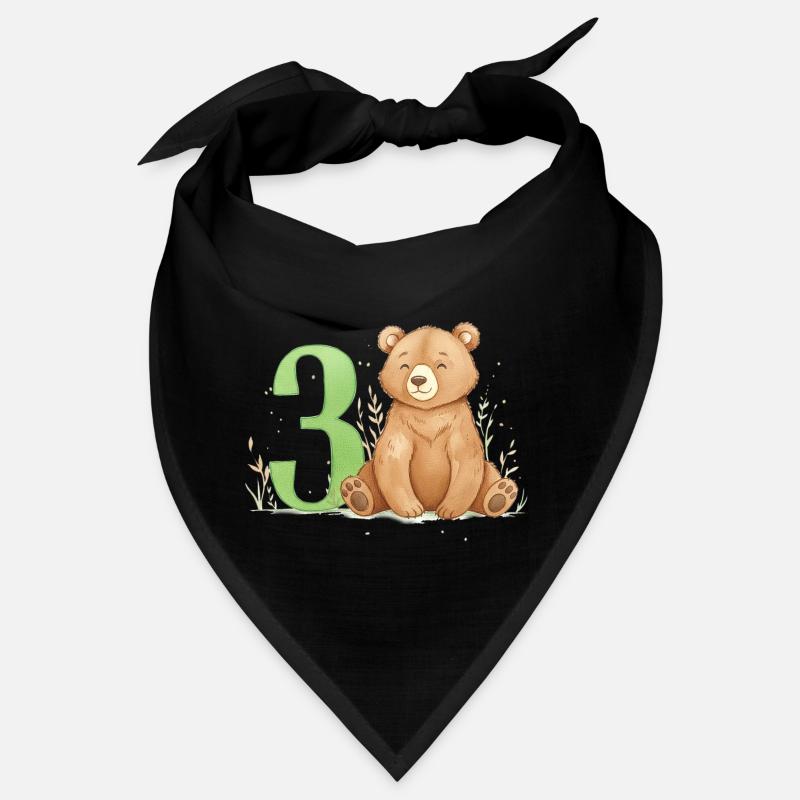 Little Bear with Number Three Bandana