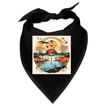 Kreislandschaft der Augen - Bandana - Schwarz - Vorne