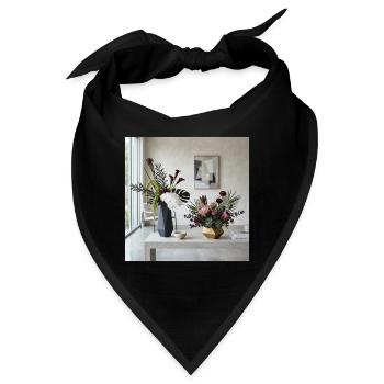 Geometrische Blüten Vasen - Modern Art - Bandana - Schwarz - Vorne
