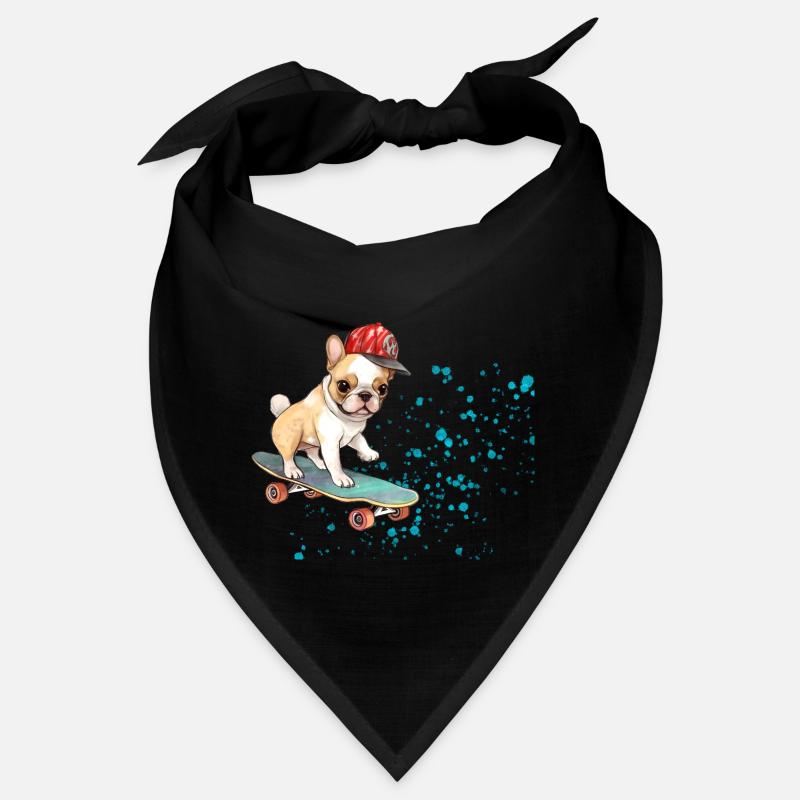 Bouledogue à roulettes avec casquette Bandana