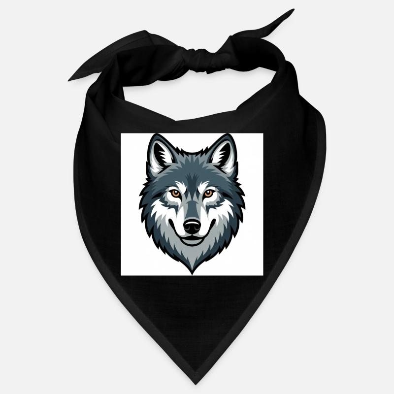 Wolfskopf – stilisierte Illustration Bandana