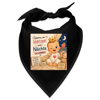 Geboren um Herzen zu Erobern - Bandana - Schwarz - Vorne