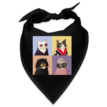 Cat Couture Quartett - Bandana - Schwarz - Vorne