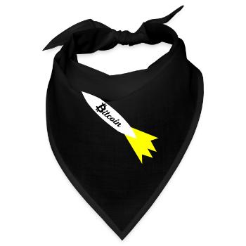 Bitcoin Rakete Druck - Bandana - Schwarz - Vorne