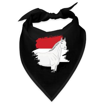 Der Kopf eines Abbayan-Pferdes und die Flagge des Jemen - Bandana - Schwarz - Vorne