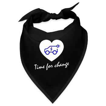 Zeit für Wandel E-Auto Herz - Bandana - Schwarz - Vorne