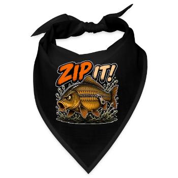 Halt die Klappe! Spiegelkarpfenfischen - Bandana - Schwarz - Vorne