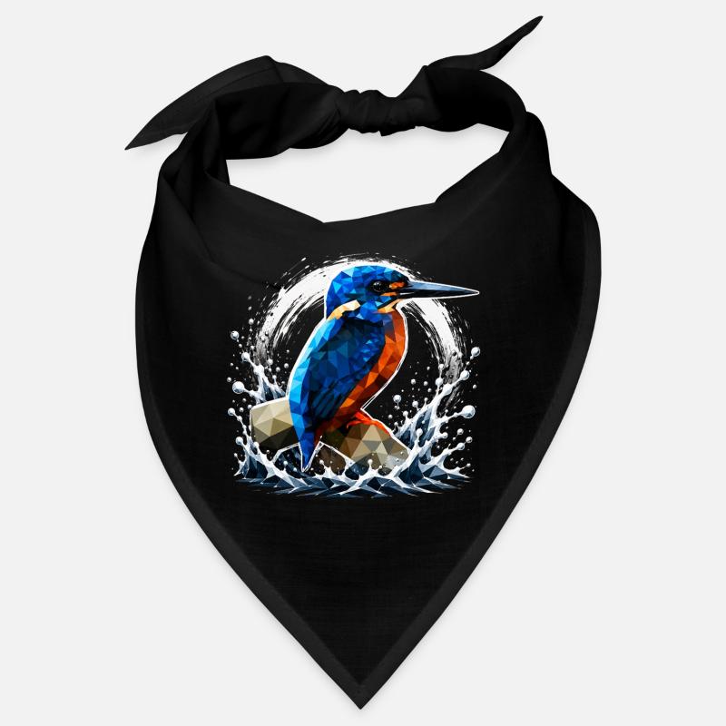 Low-Poly-Eisvögel-Design Bandana