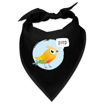 Bunter Vogel mit Piepsprechblase - Bandana - Schwarz - Vorne