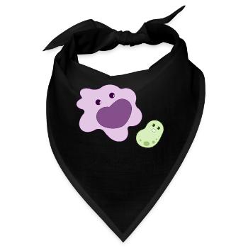 Niedlicher Makrophag und kleines Bakterium - Bandana - Schwarz - Vorne