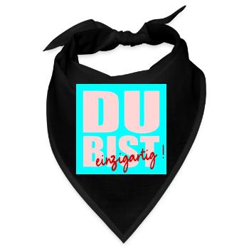 Du bist einzigartig - Bandana - Schwarz - Vorne