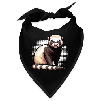 Frettchen Frettchenhalter Frettchenbesitzer - Bandana - Schwarz - Vorne