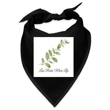 Less Rush, More Life | Minimalist Botanical Vintag - Bandana - Schwarz - Vorne