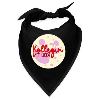 Danke Kollegin Herz - Bandana - Schwarz - Vorne