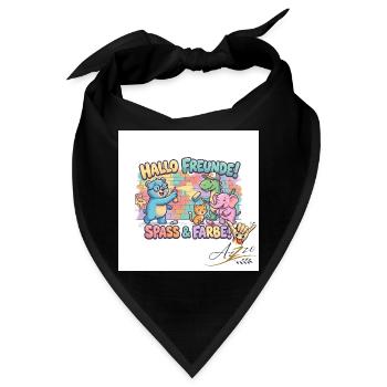 Hallo Freunde Spass und Farbe - Bandana - Schwarz - Vorne