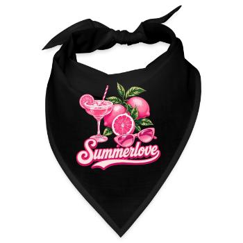 Summer Love | Pink Cocktail Sommer Design - Bandana - Schwarz - Vorne
