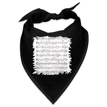 Schwarzweiß Notenblatt mit Rand - Bandana - Schwarz - Vorne