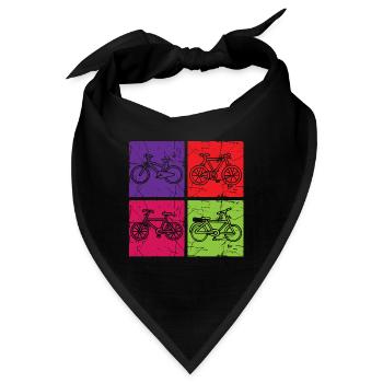 Farbenfrohe, unruhige Fahrrad-Popkunst - Bandana - Schwarz - Vorne