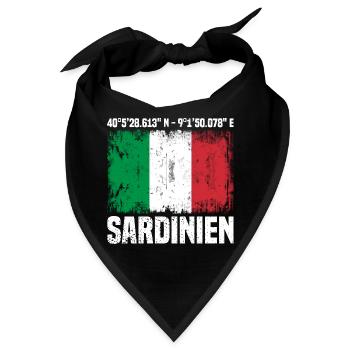 Sardinien Koordinaten - Bandana - Schwarz - Vorne