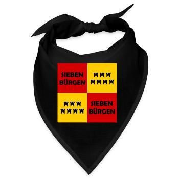 Siebenbürgen Quadrat Muster - Bandana - Schwarz - Vorne
