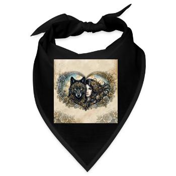 Uhrwerk-Wolfsherz - Bandana - Schwarz - Vorne