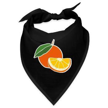 Fresh Orange – Fruchtige Pop-Illustration - Bandana - Schwarz - Vorne