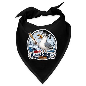 Gelehrte Möwe am Hafen - Bandana - Schwarz - Vorne