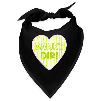 Danke Dir Herz - Bandana - Schwarz - Vorne