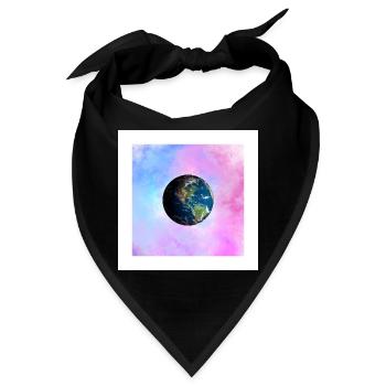 Erde in Pastellgalaxie - Bandana - Schwarz - Vorne