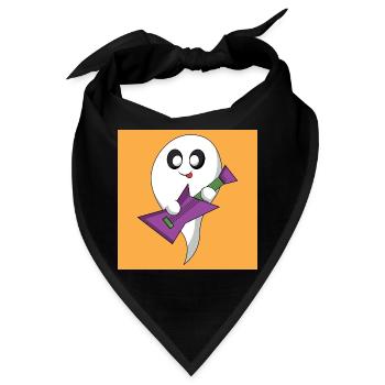 Geist mit violetter Gitarre - Bandana - Schwarz - Vorne