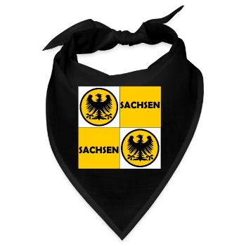Sachsen Quadratflagge Adler - Bandana - Schwarz - Vorne
