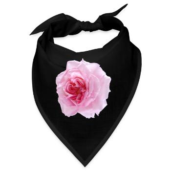 Pinke Rose (pink rose) - Bandana - Schwarz - Vorne
