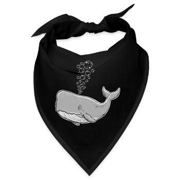 Wal mit Seifenblasen Pottwal Buckelwal Ocean  - Bandana - Schwarz - Vorne
