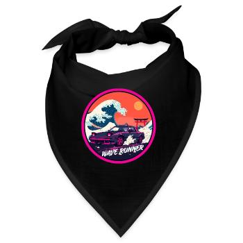 Wave Runner Retro Sunset JDM Streetwear - Bandana - Schwarz - Vorne