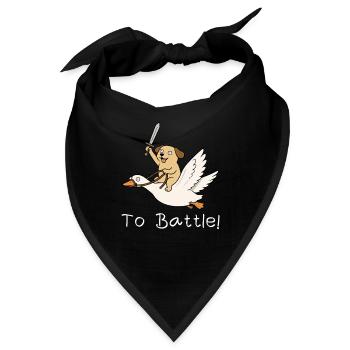 Hund mit Schwert auf Gans – To Battle! - Bandana - Schwarz - Vorne