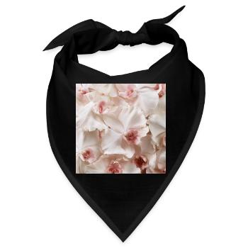 Trendige, rosa-weiße Orchidee - Bandana - Schwarz - Vorne