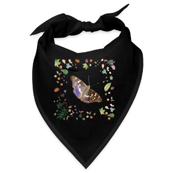 Kleiner Schillerfalter mit Herbstlaub - Bandana - Schwarz - Vorne