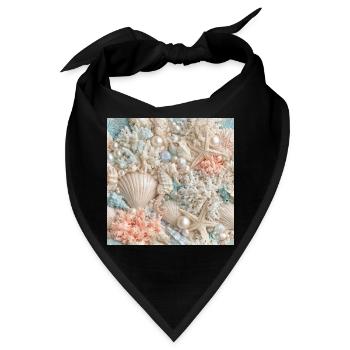 Pastellkorale und Meeresperlen - Bandana - Schwarz - Vorne
