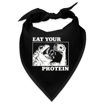 Iss dein Protein lustiger Frosch - Bandana - Schwarz - Vorne