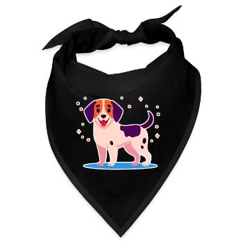Dreifarbiges Hündchen (Lila) - Bandana - Schwarz - Vorne