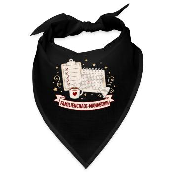 Familienchaos-Managerin Lustiger Mama Spruch - Bandana - Schwarz - Vorne