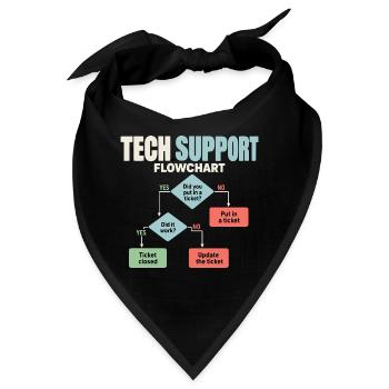 IT Support Flowchart Helpdesk Humor - Bandana - Schwarz - Vorne