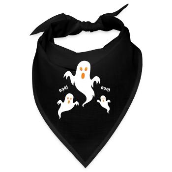 Buh! Neon-Geister-Trio Halloween - Bandana - Schwarz - Vorne
