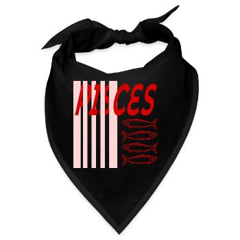 Sternzeichen Geburtstag Fische - Bandana - Schwarz - Vorne